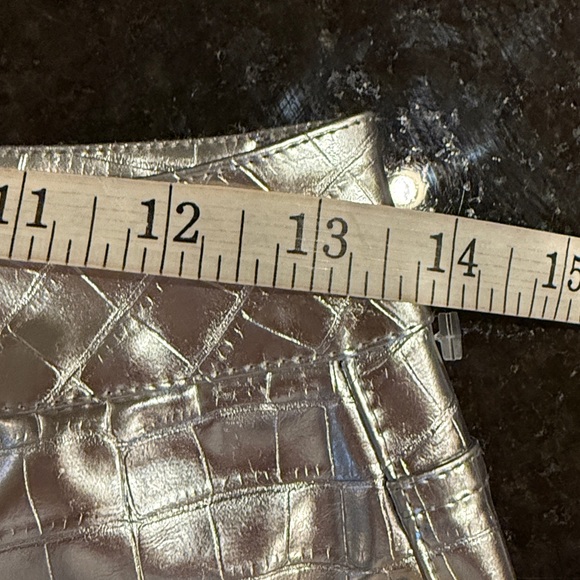 AFRM Marshall Metallic Silver High Waisted Faux Leather Pants Waist 25 - Picture 9 of 13